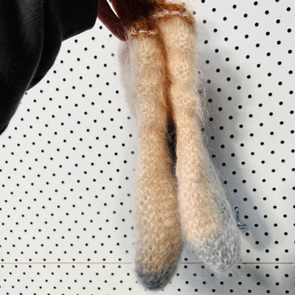 hand knitted / angora socks or slippers / small (3825402904851028956)