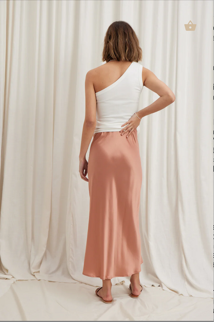 CAITLYN CRISP / enamoured skirt in rose silk / 12 / bnwt / $450rrp (3826374636392576204)