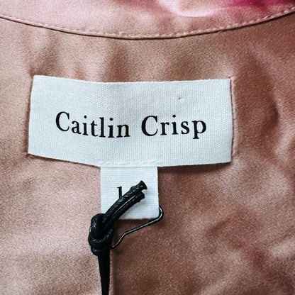 CAITLYN CRISP / othello shirt in rose pink silk / 12 / $450rrp / BNWT (3826444448331801530)