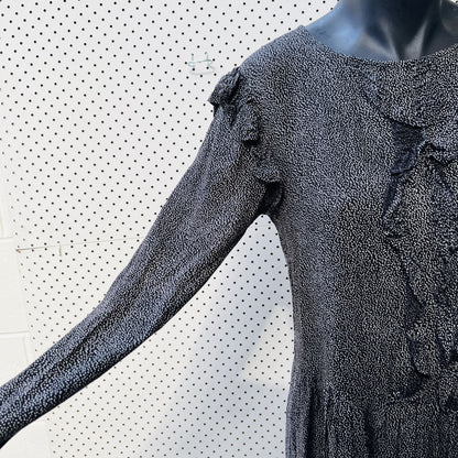 patterned 3/4 dress with ruffles / s (3828264814890005463)