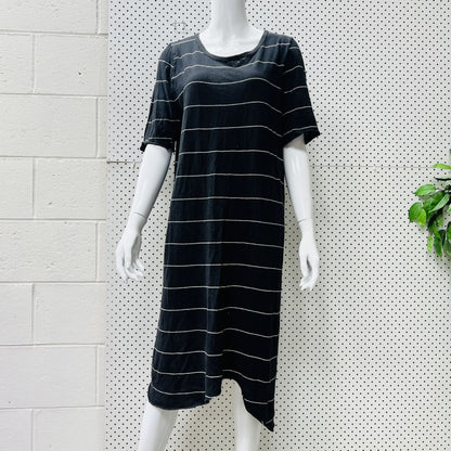 BASSIKE / navy striped dress / s (3836979812373497997)