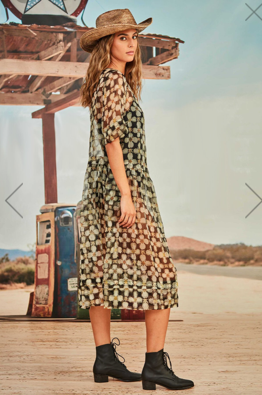 TRELISE COOPER / flower hour silk dress / m / 699 rrp archival