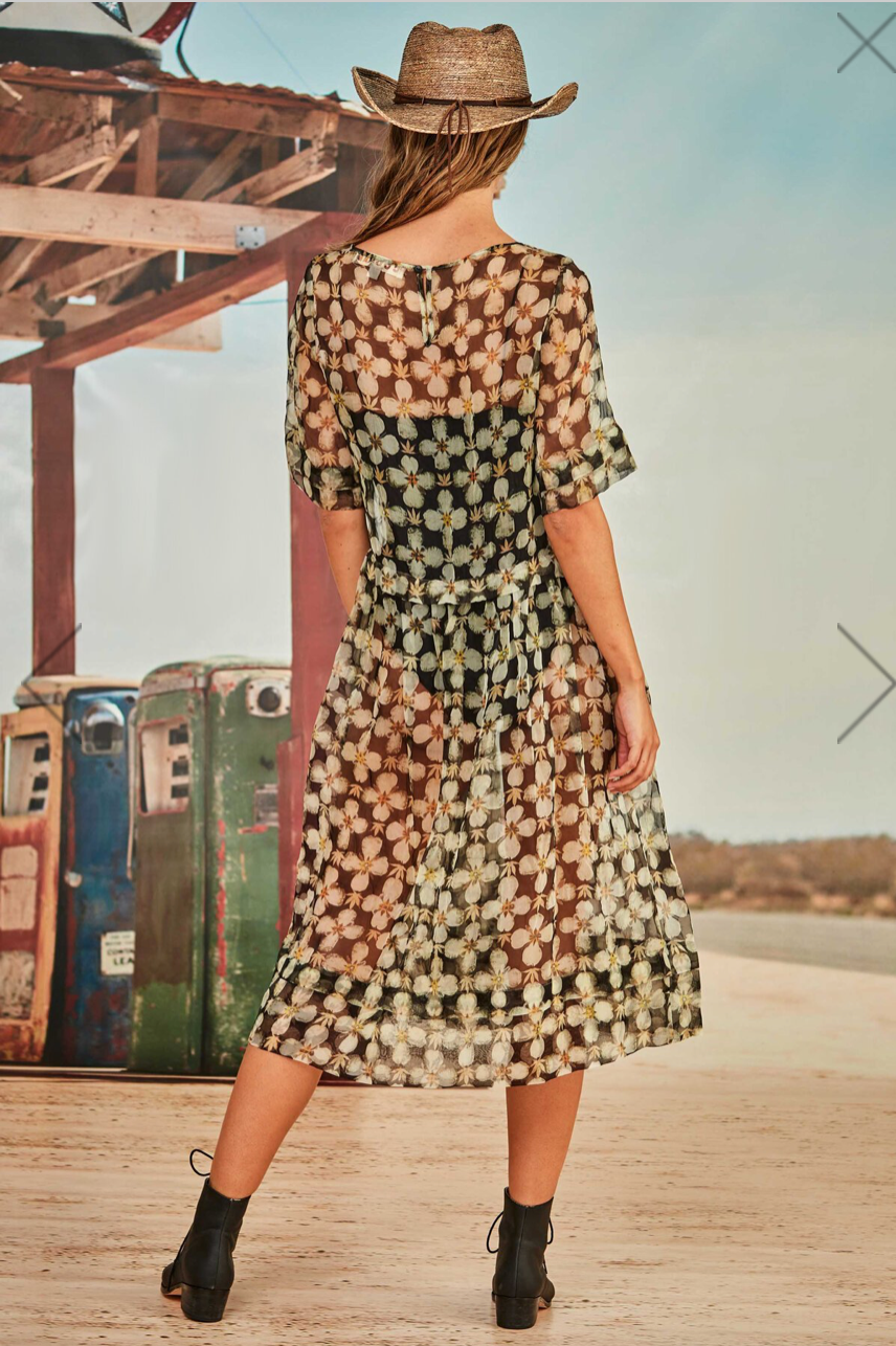 TRELISE COOPER / flower hour silk dress / m / 699 rrp archival