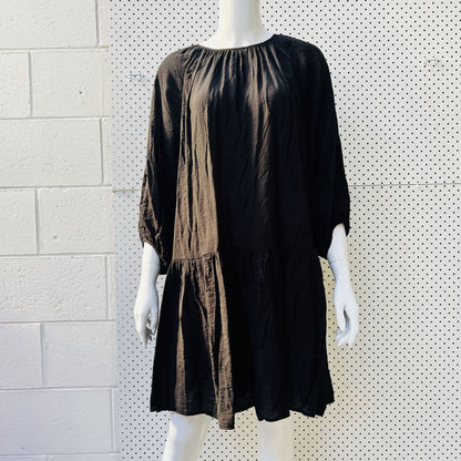 black tiered dress / s (3840355236017433733)
