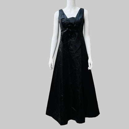 nz vintage / 1950s / ROYSTYLES / black cocktail maxi dress / S (3841048810430406649)