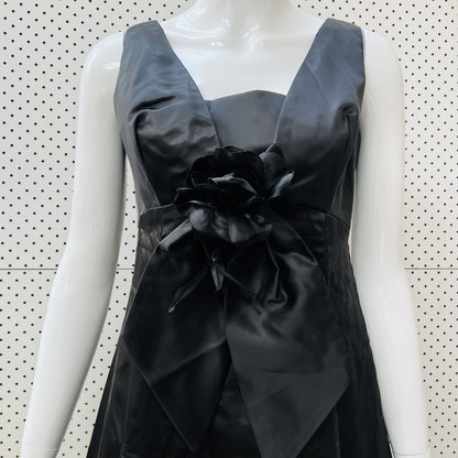 nz vintage / 1950s / ROYSTYLES / black cocktail maxi dress / S (3841048812689812121)