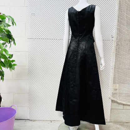 nz vintage / 1950s / ROYSTYLES / black cocktail maxi dress / S (3841048820344540414)