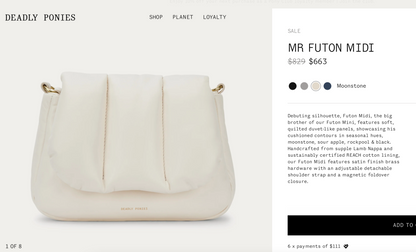 DEADLY PONIES / mr futon midi / current season / $829rrp / BNWT (3842244178165803023)