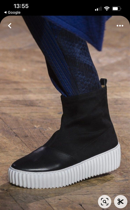 rare / ISSEY MIYAKE x united nude / buzz bordeaux boots / black leather / 35 (3842950656151302054)