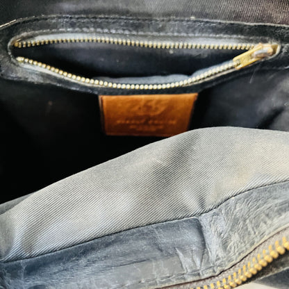 DEADLY PONIES / black leather bag - mr chain gang? / made in nz (3843023660649679629)