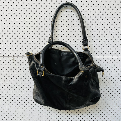 DEADLY PONIES / black leather bag - mr chain gang? / made in nz (3843023671136640168)