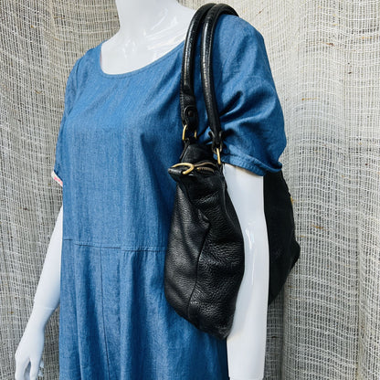 DEADLY PONIES / black leather bag - mr chain gang? / made in nz (3843023680043569738)