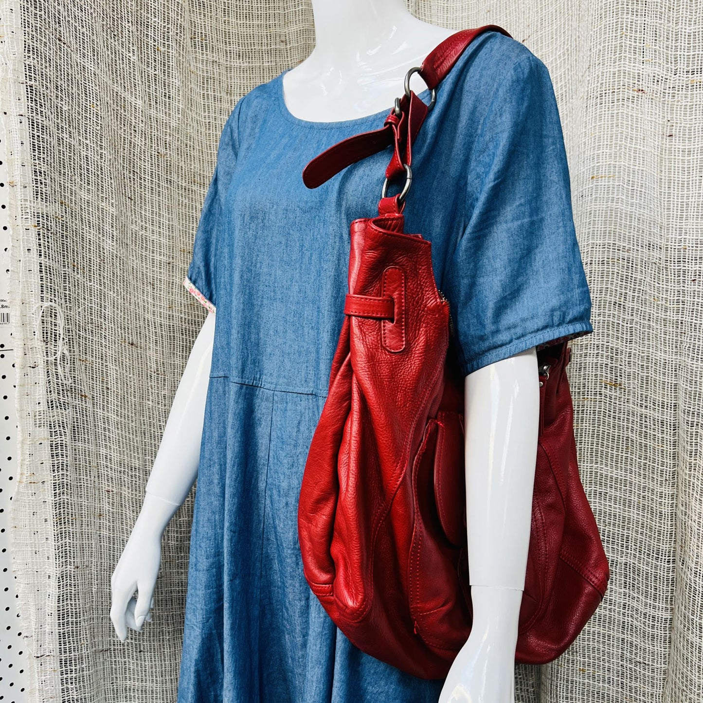 REDCURRENT / red leather shoulder bag archival