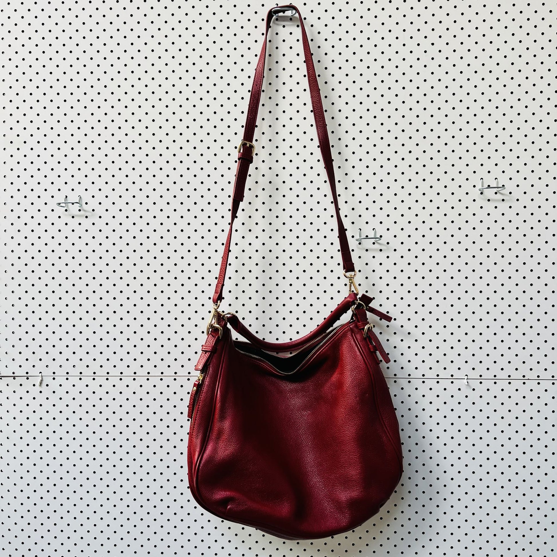 REDCURRENT / red leather xbody shoulder bag archival