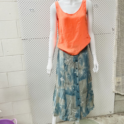 nz vintage / HERE / patterned 90s maxi skirt / m (3846925372421581629)