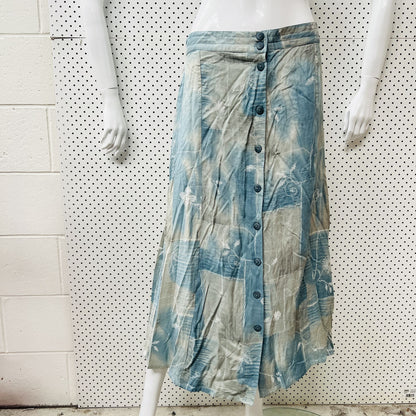 nz vintage / HERE / patterned 90s maxi skirt / m (3846925381551015537)