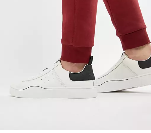 DIESEL S clever low white leather sneakers 39 archival