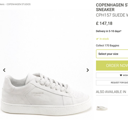 COPENHAGEN STUDIO / CPH157 in white suede / 41 / $320rrp (3850119075644252935)
