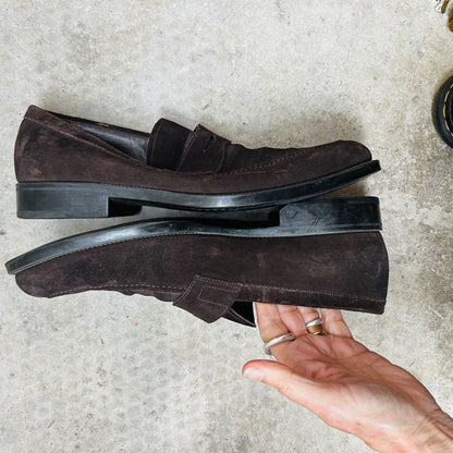 SALVATORE FERRAGAMO / penny loafers / suede / 11.5 / made in italy / $1500rrp (3850198924884231595)