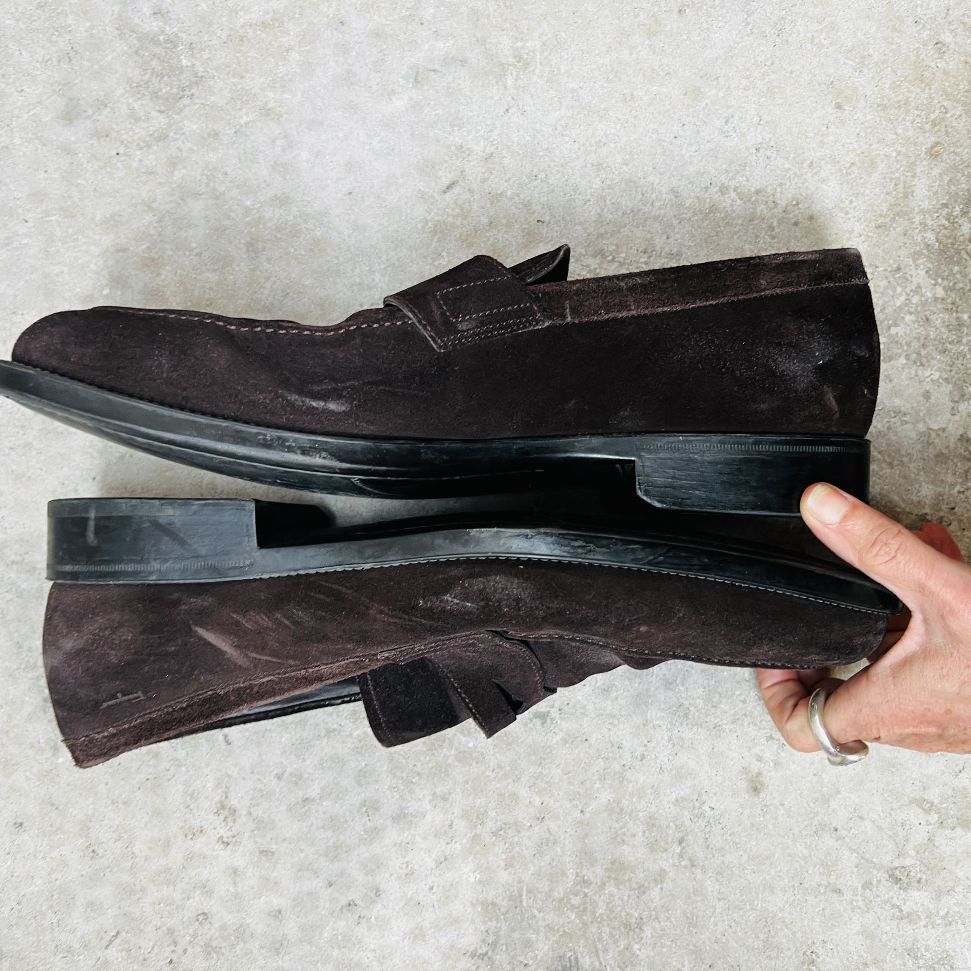 SALVATORE FERRAGAMO / penny loafers / suede / 11.5 / made in italy / $1500rrp (3850198933046441761)