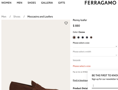 SALVATORE FERRAGAMO / penny loafers / suede / 11.5 / made in italy / $1500rrp (3850202033579625005)