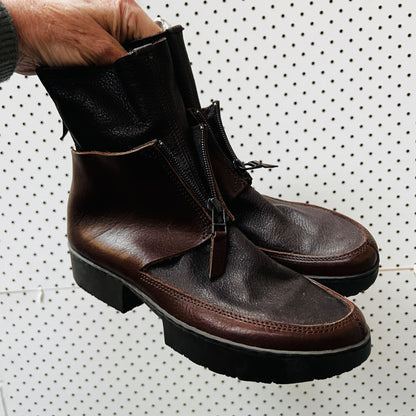 TRIPPEN / 'past' boots in brown leather / 37/38 (3853071152256899405)