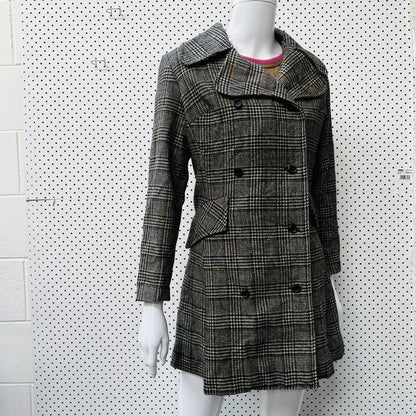 NZ VINTAGE / PEPPERTREE SPORT / tweed wool pea coat / s (3854272161058291202)
