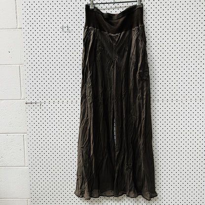 RICK OWENS / wide legged silk pants / 10 (3854353500688416524)