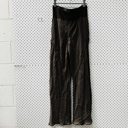 RICK OWENS / wide legged silk pants / 10 (3854353514030158396)