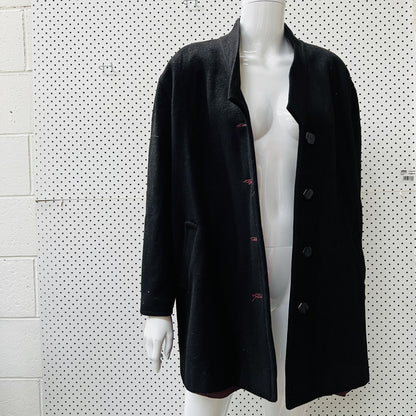 JANE DANIELS / black wool coat / 10 (3854449032665003463)