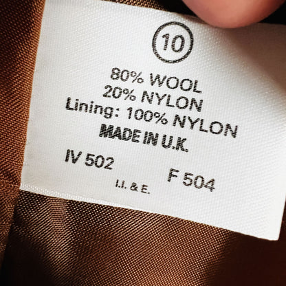 uk vintage / brown wool double breasted coat / s (3855479476739543475)