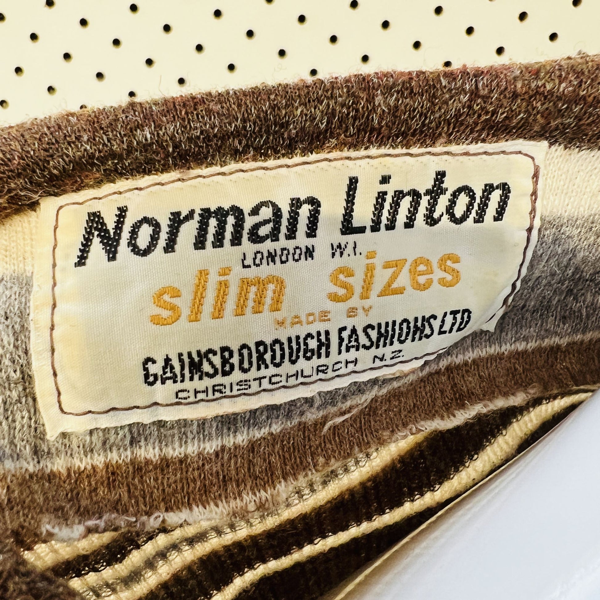 nz vintage / NORMAN LINtON/gainsborough / 1970s brown striped top / m Tops & shirts