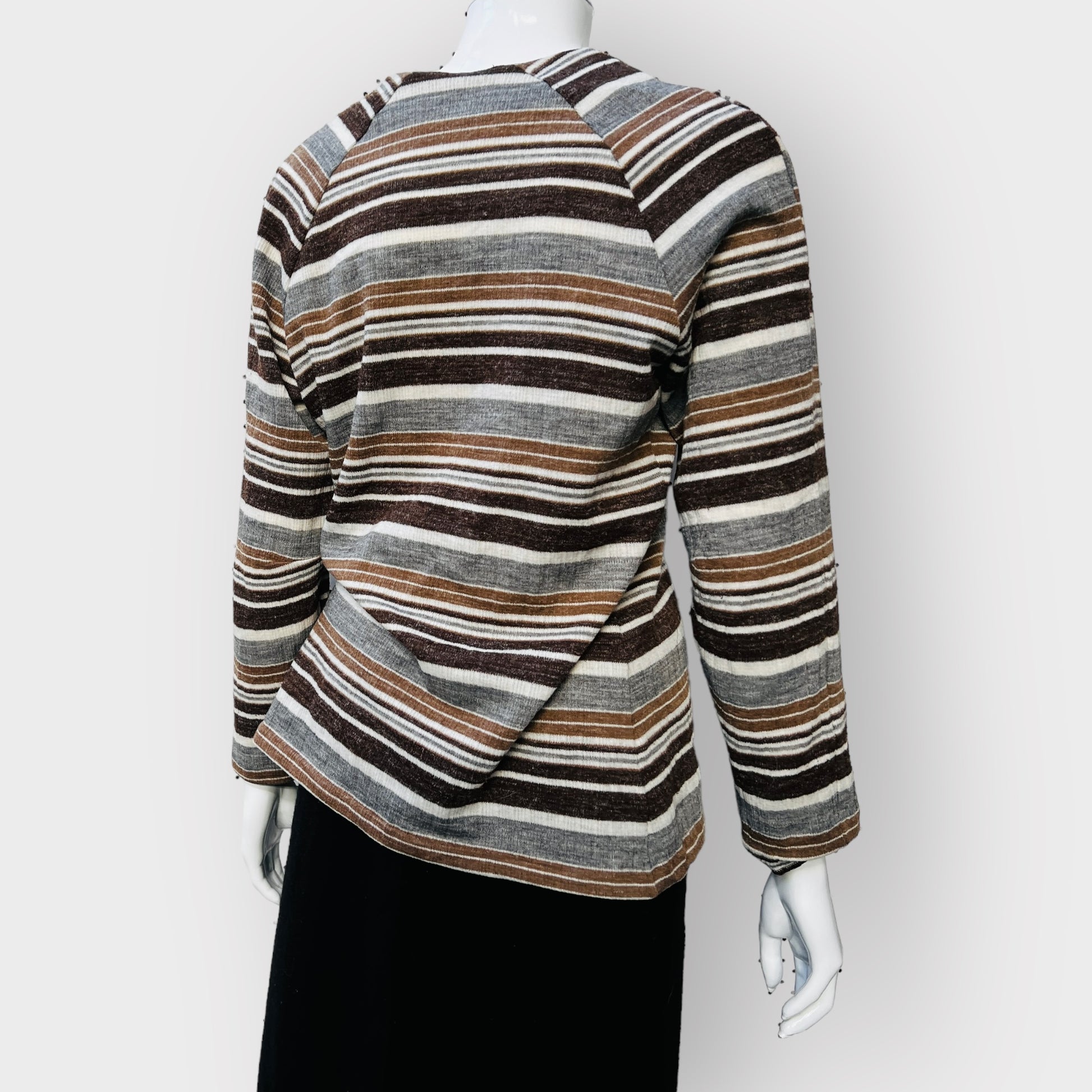 nz vintage / NORMAN LINtON/gainsborough / 1970s brown striped top / m Tops & shirts
