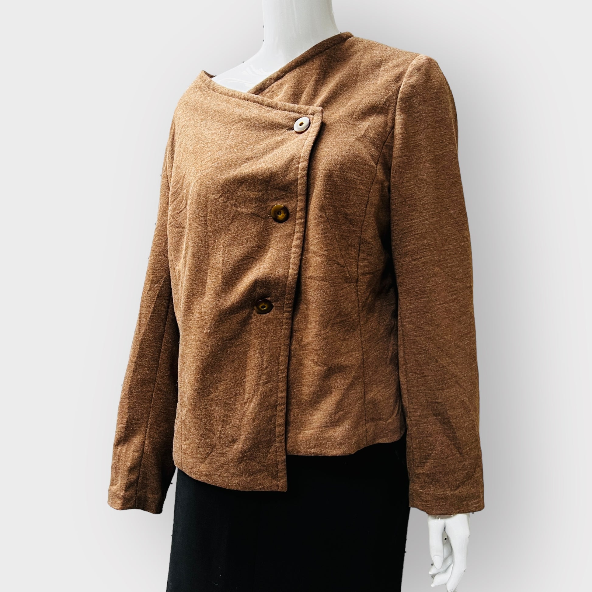 nz vintage / soft wool asymmetrical jacket / s Vintage & retro