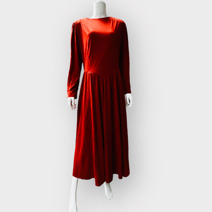 nz vintage / 'FLOOKIES' burnt orange 1970s dress / s (3858051886479355657)