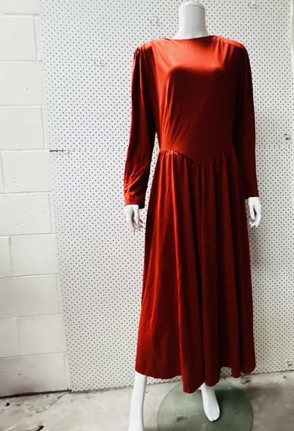 nz vintage / 'FLOOKIES' burnt orange 1970s dress / s (3858071132236588593)