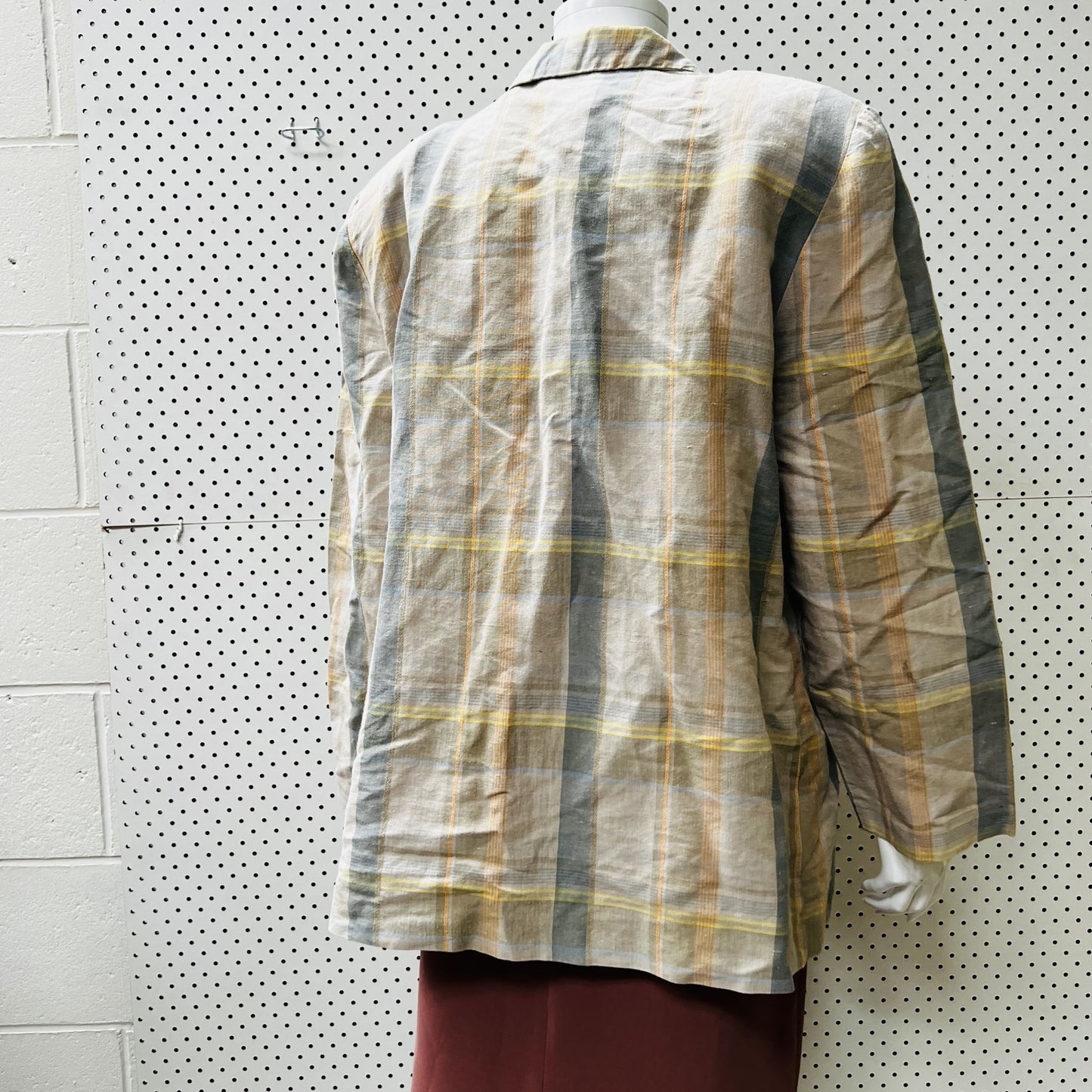 nz vintage / plaid linen jacket / fashion warehouse / m/l (3859017520375383826)