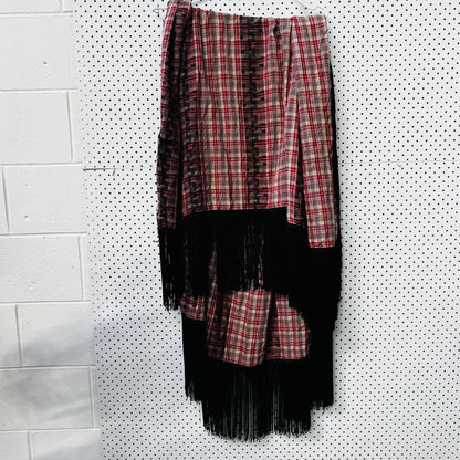 LIZ MITCHELL / enormous plaid fringed scarf or shawl (3859828258008234434)