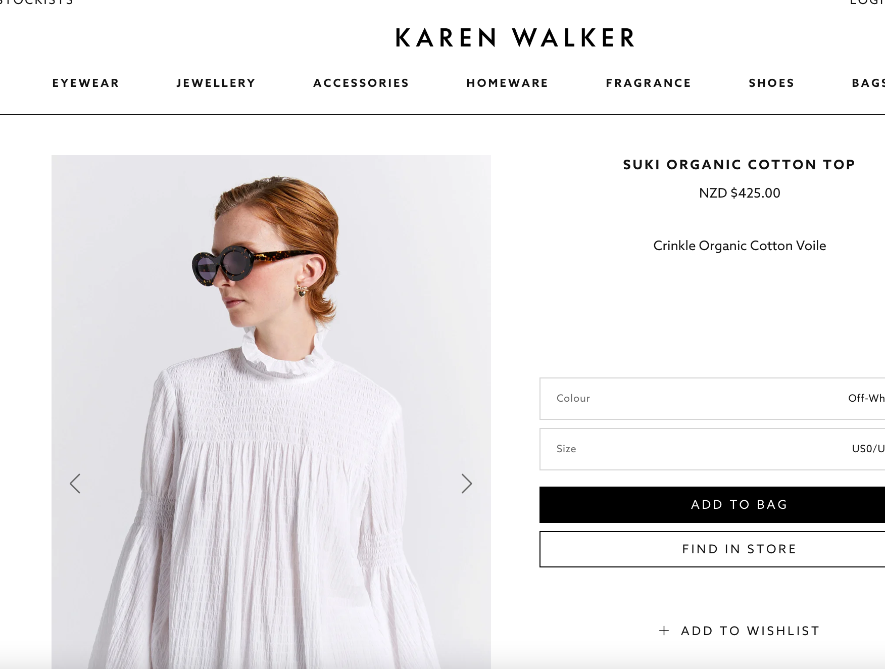 KAREN WALKER / suki organic cotton top / 12 / new with tags / $425rrp (3860257924849650533)