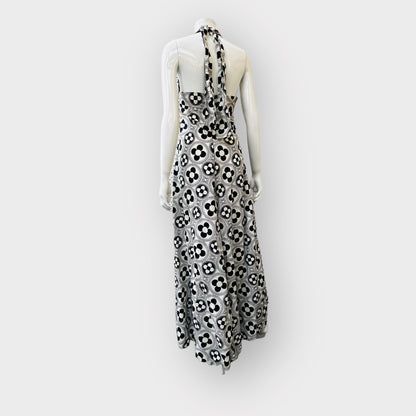 handmade / vintage / 1960s brightly patterned halter dress / s (3860482753545611037)