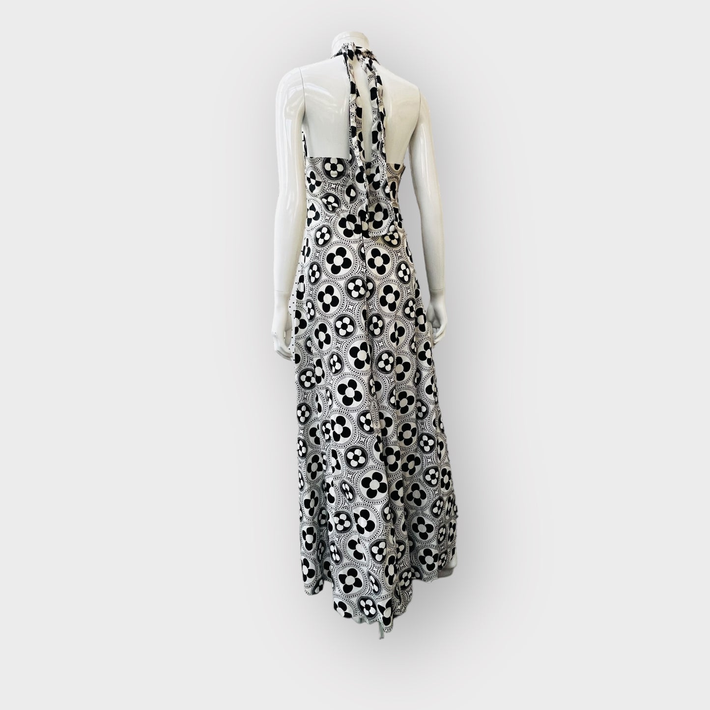 handmade / vintage / 1960s brightly patterned halter dress / s Dresses