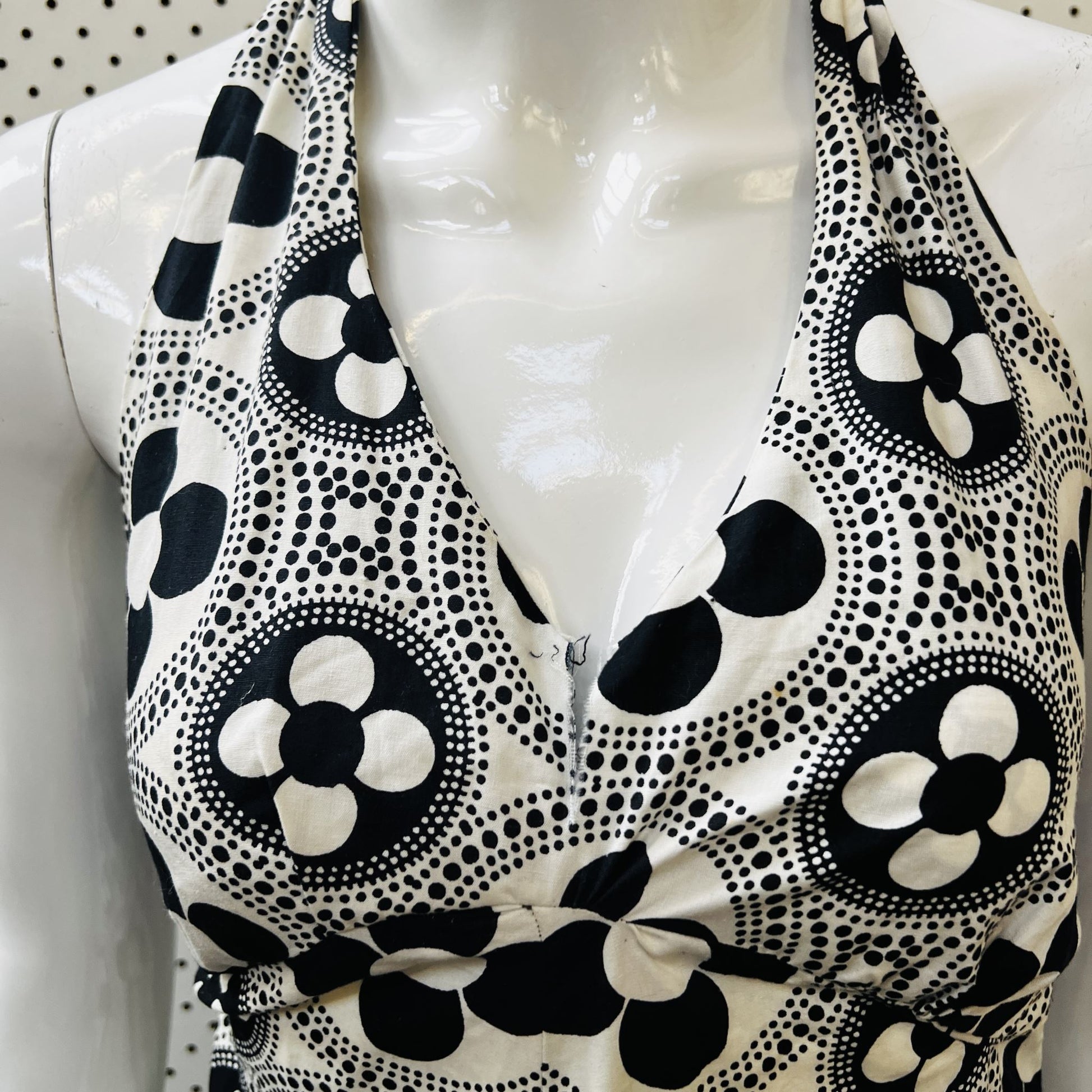 handmade / vintage / 1960s brightly patterned halter dress / s Dresses
