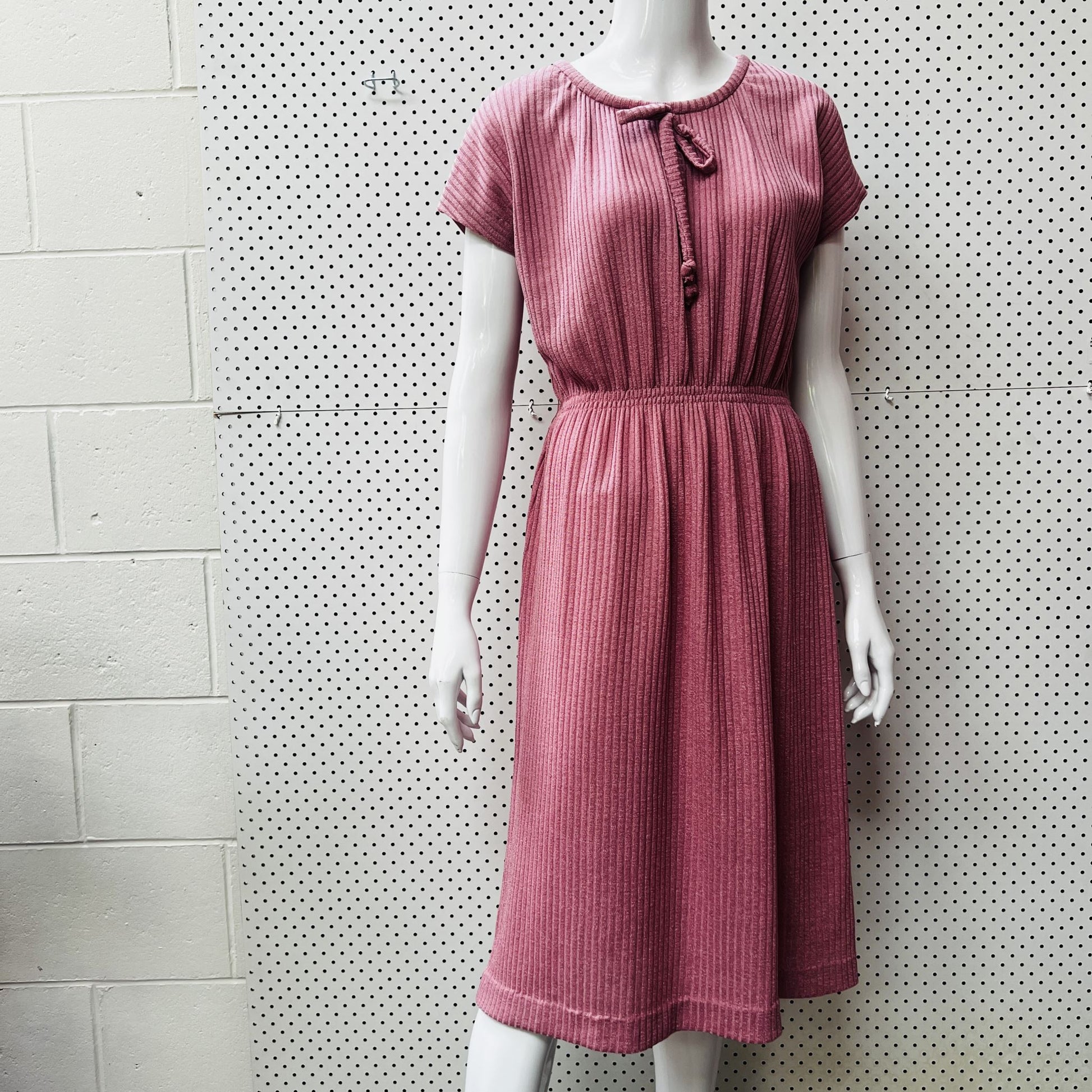 nz vintage / 1970s SUE BRETT / pink dress / s (3860831806252084040)