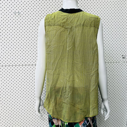 MARCS / 100% silk / sleeveless green shirt / 14 (3861614378833913625)