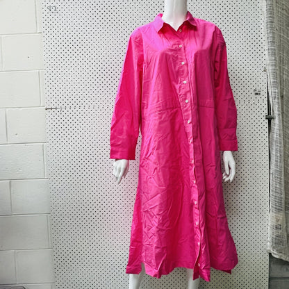 TRENERY / cotton poplin shirt dress in fuchsia / 14 (3862120895125931244)