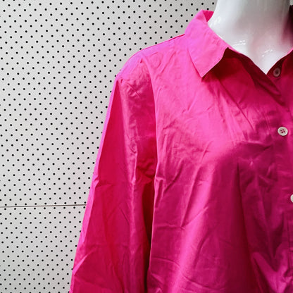 TRENERY / cotton poplin shirt dress in fuchsia / 14 (3862120897895635095)