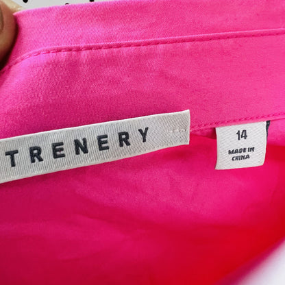 TRENERY / cotton poplin shirt dress in fuchsia / 14 (3862120899783390186)