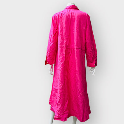 TRENERY / cotton poplin shirt dress in fuchsia / 14 (3862121044828765624)