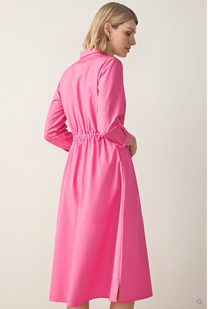 TRENERY / cotton poplin shirt dress in fuchsia / 14 (3862124680565318096)