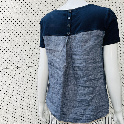 STANDARD ISSUE / linen + knit tee / s / made in nz (3862678478795096564)